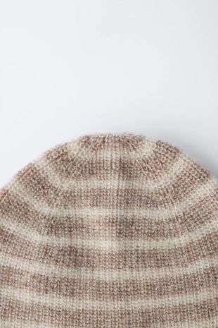 Tan marl | 2209/533/723 - Zara Шапка из шерсти и кашемира в полоску