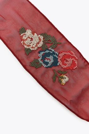 Чокер-платок с цветочной вышивкой- Заказать в России