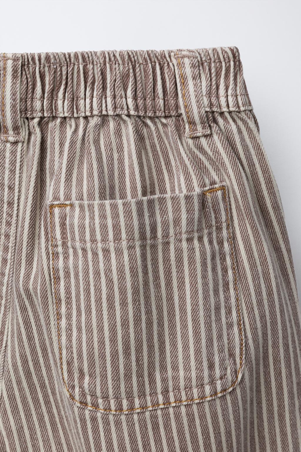 БРЮКИ BAGGY В ПОЛОСКУ ИЗ ТВИЛА