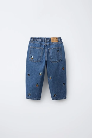 Купить Zara Джинсы BAGGY с вышивкой MICKEY MOUSE AND FRIENDS © DISNEY
