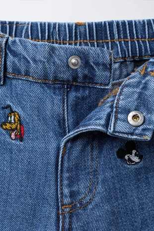 Mid-blue | 4441/665/427 - Zara Джинсы BAGGY с вышивкой MICKEY MOUSE AND FRIENDS © DISNEY