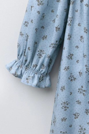 Платье с цветочным принтом и узором «соты»- Заказать в России