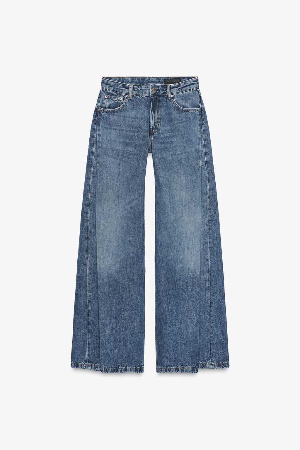 ДЖИНСЫ FLARE С НИЗКОЙ ПОСАДКОЙ И СКЛАДКАМИ — ZW COLLECTION