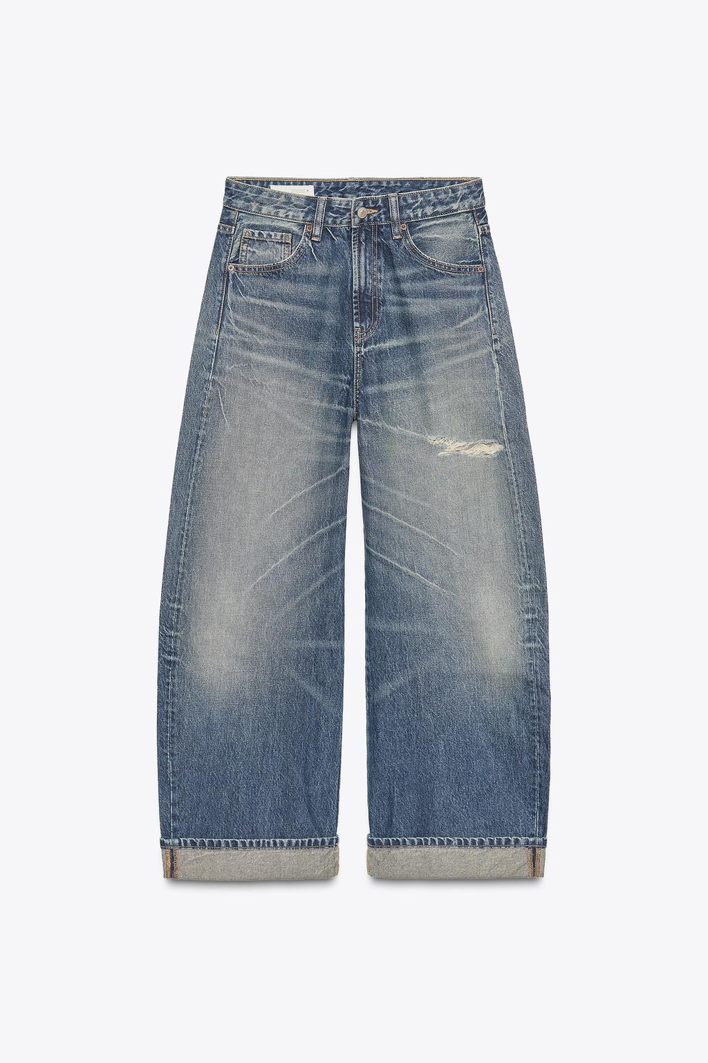 ДЖИНСЫ TRF BAGGY FOLDED С РАЗРЕЗАМИ И СРЕДНЕЙ ПОСАДКОЙ