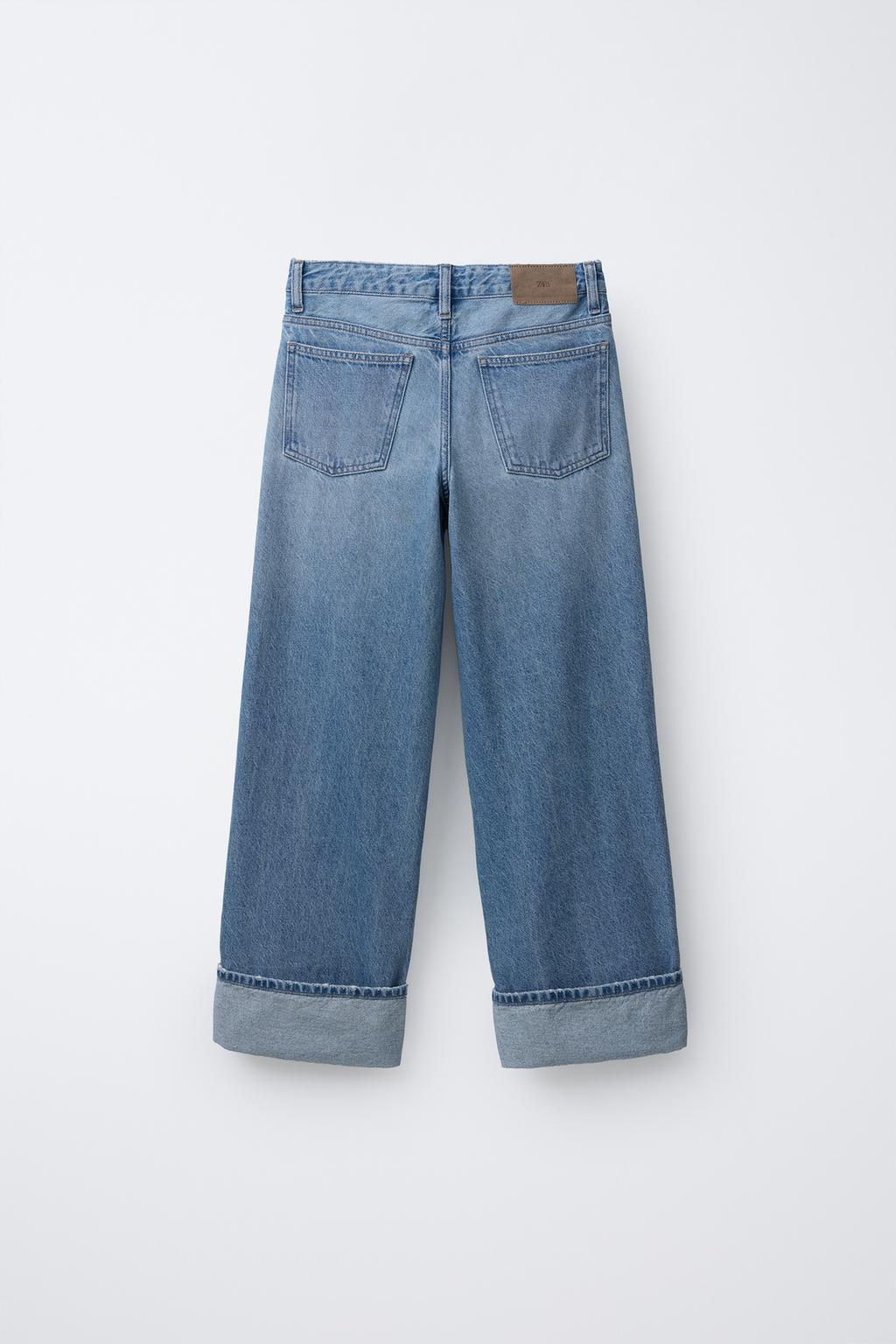 ДЖИНСЫ WIDE LEG С ОТВОРОТАМИ
