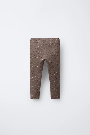 Легинсы в рубчик с принтом