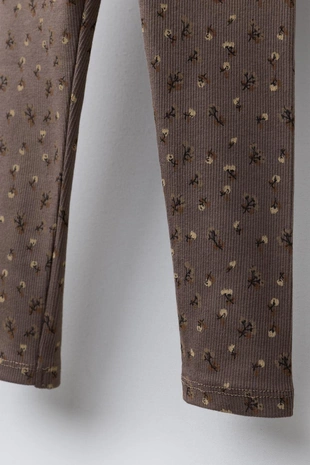 Легинсы в рубчик с принтом