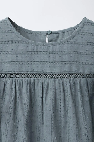 Anthracite grey | 6583/532/807 - Zara Блузка с оборками из кружева