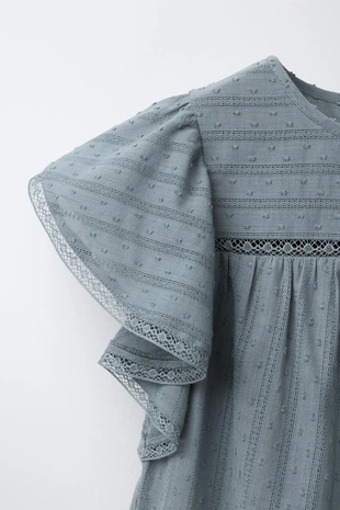 Блузка с оборками из кружева- Заказать в России