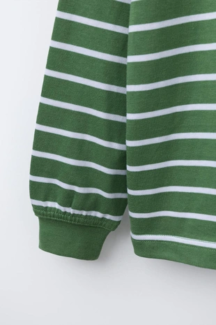 Лонгслив в полоску из плотной ткани