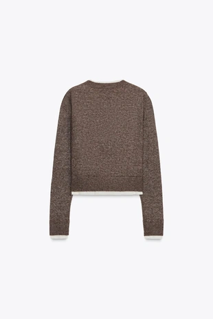 Кардиган со ставками из контрастной ткани- Заказать в России