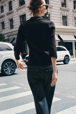 Black | 4192/148/800 - Zara Трикотажный жакет на запáх