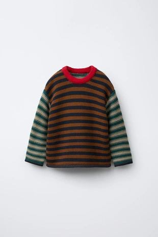 Трикотажный джемпер в полоску- Заказать в России