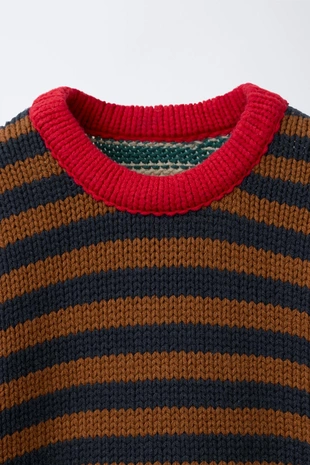 Трикотажный джемпер в полоску- Заказать в России