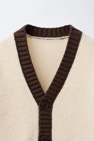 Вязаный кардиган в стиле COLOR BLOCK- Заказать в России