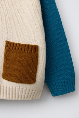 Вязаный кардиган в стиле COLOR BLOCK- Заказать в России