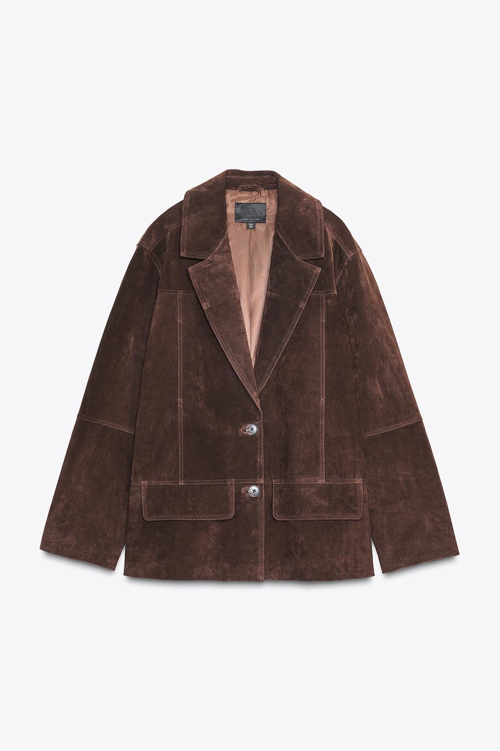 БЛЕЙЗЕР OVERSIZE ИЗ ЗАМШЕВОЙ КОЖИ