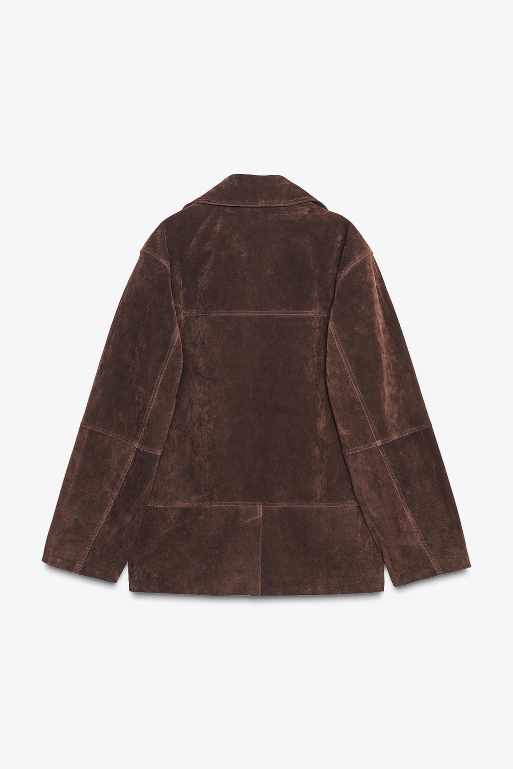 БЛЕЙЗЕР OVERSIZE ИЗ ЗАМШЕВОЙ КОЖИ