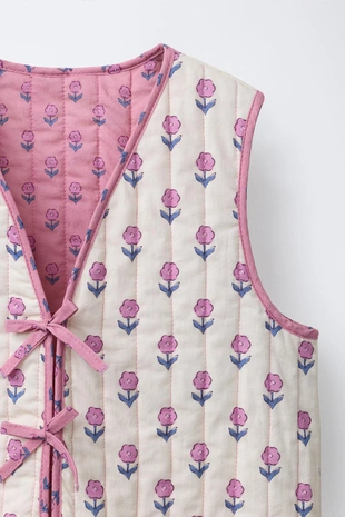 Жилет с принтом и панелями- Заказать в России