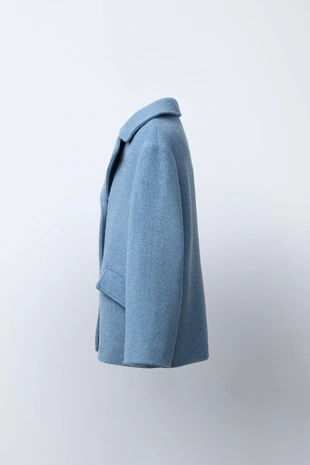 Пальто из шерстяной ткани с шерстью- Заказать в России