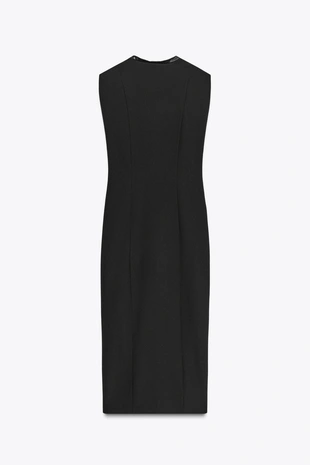 Комбинированное платье-миди под кожу- Заказать в России