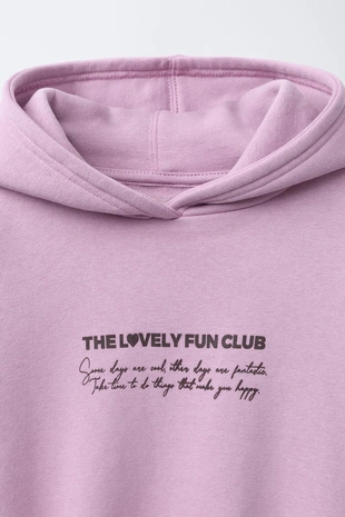 Pink | 0935/706/620 - Zara Худи JOGGING с надписью и капюшоном