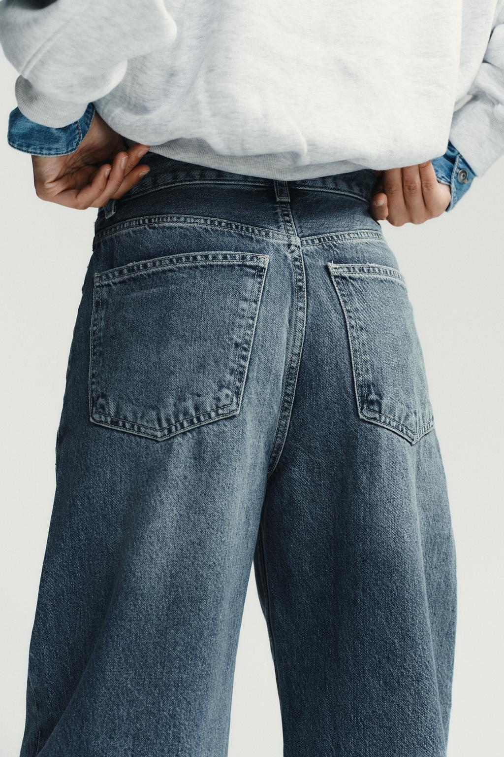 Zara Джинсы «trf extra» с высокой посадкой - Цвет индиго - indigo