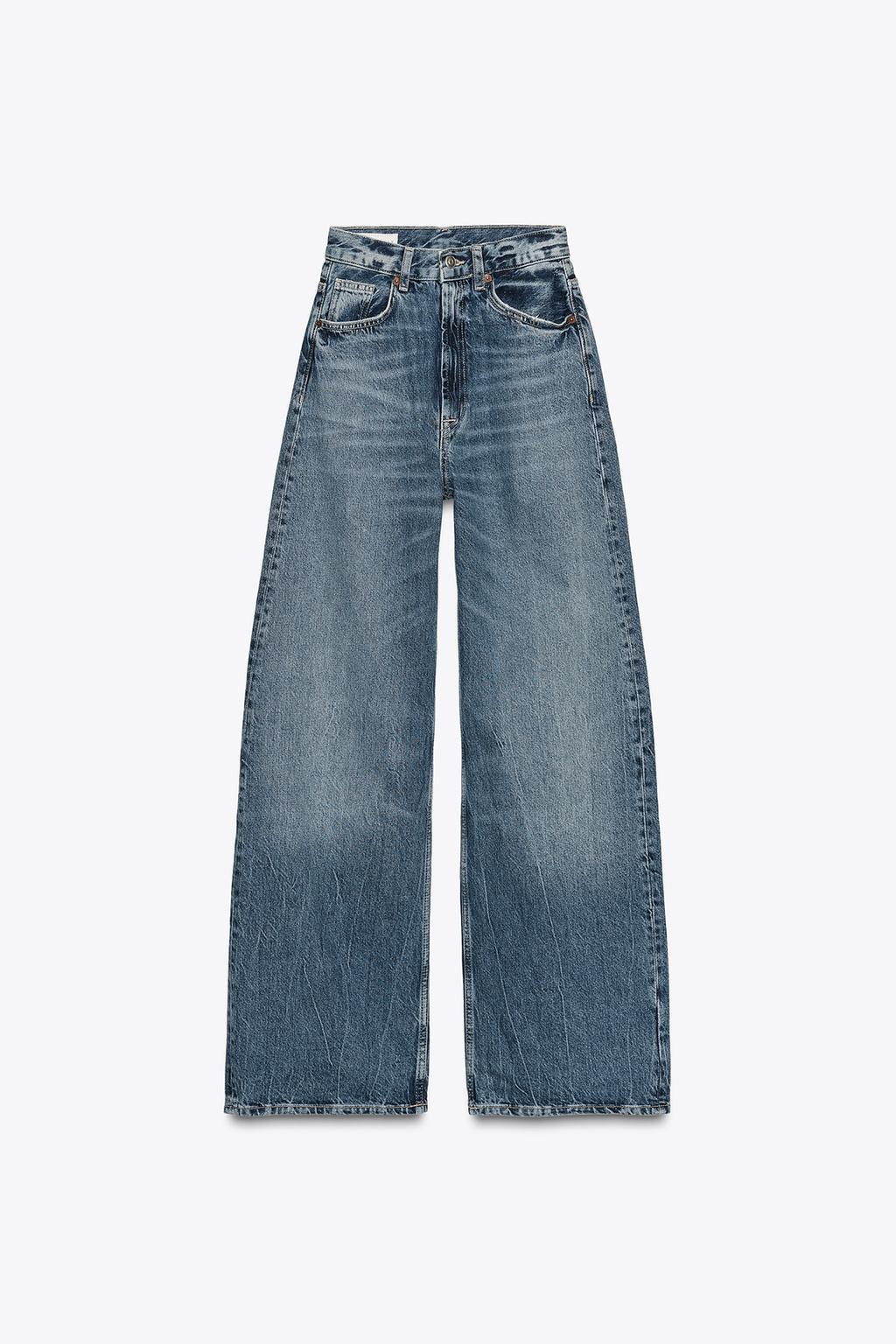 Zara Джинсы «trf extra» с высокой посадкой - Цвет индиго - indigo