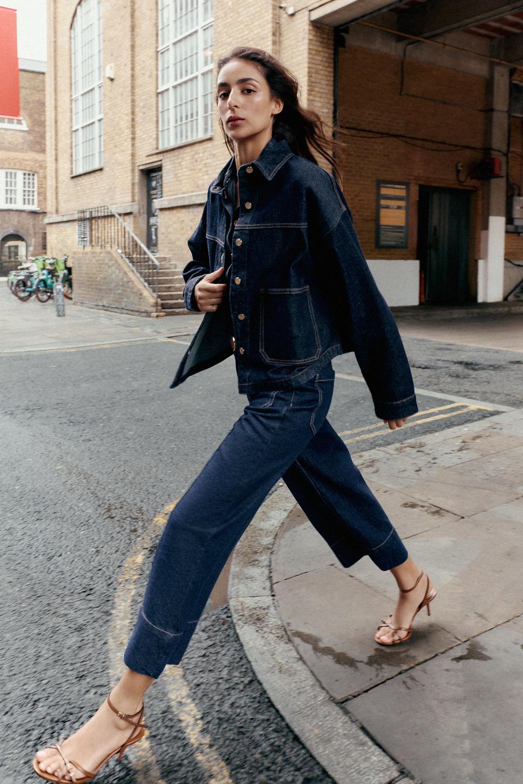 Z1975 WIDE-LEG CROPPED HIGH-WAIST JEANS WITH BELT