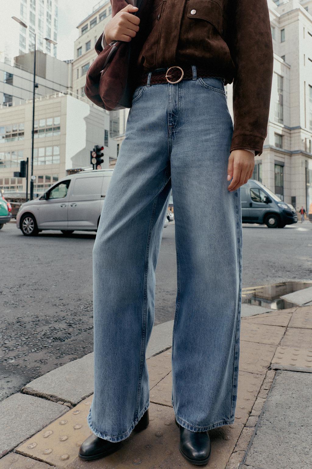 ДЖИНСЫ Z1975 WIDE LEG С ВЫСОКОЙ ПОСАДКОЙ И ПЛЕТЕНЫМ РЕМНЕМ, ПОЛНОЙ ДЛИНЫ