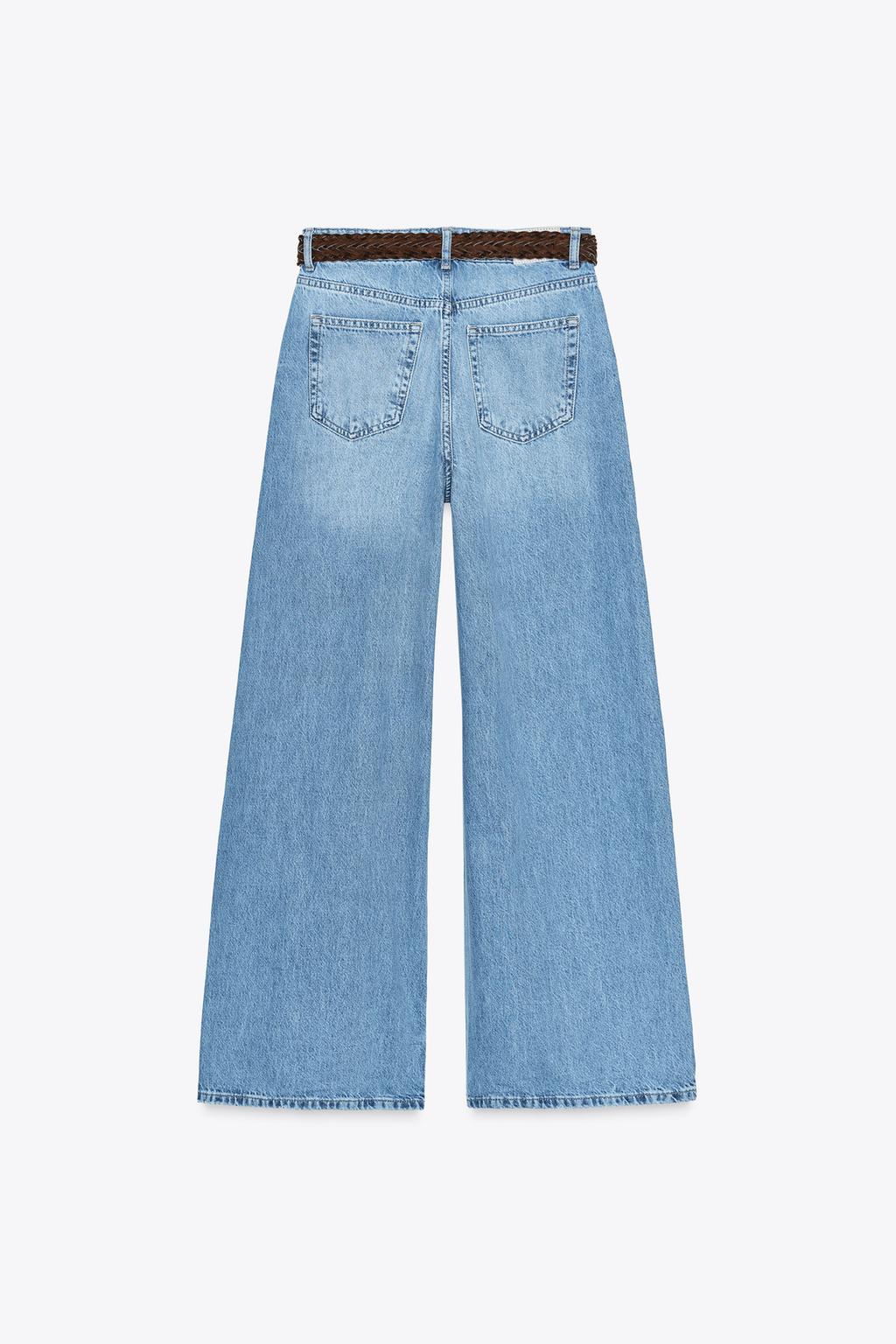 ДЖИНСЫ Z1975 WIDE LEG С ВЫСОКОЙ ПОСАДКОЙ И ПЛЕТЕНЫМ РЕМНЕМ, ПОЛНОЙ ДЛИНЫ