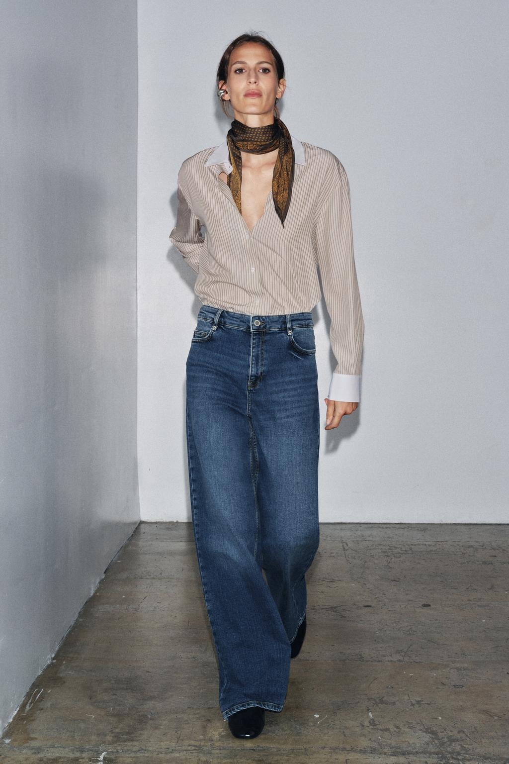ДЖИНСЫ WIDE LEG С ВЫСОКОЙ ПОСАДКОЙ — ZW COLLECTION