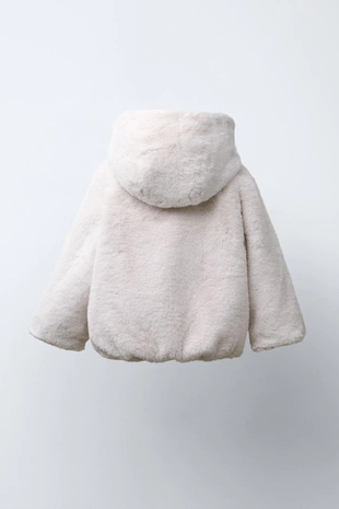 Куртка из искусственного меха с капюшоном- Заказать в России