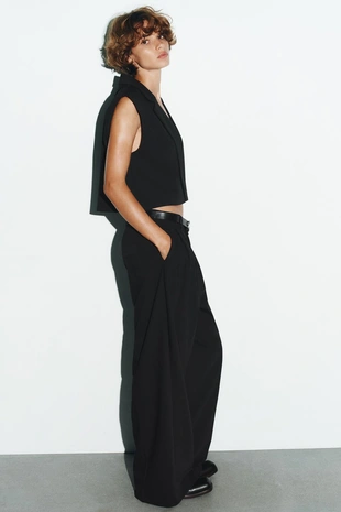 Укороченный жилет с лацканами- Заказать в России