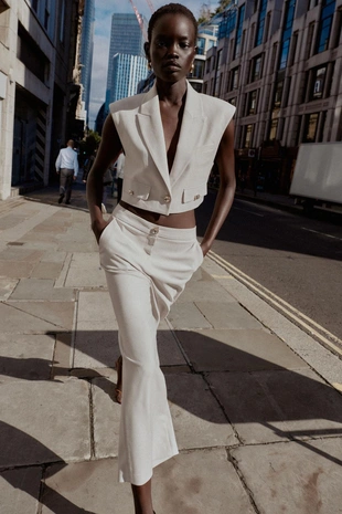 Sand | 2753/533/711 - Zara Укороченный жилет с клапанами