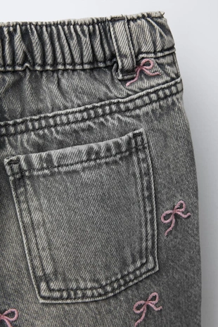 Джинсы-кюлоты с вышивкой- Заказать в России