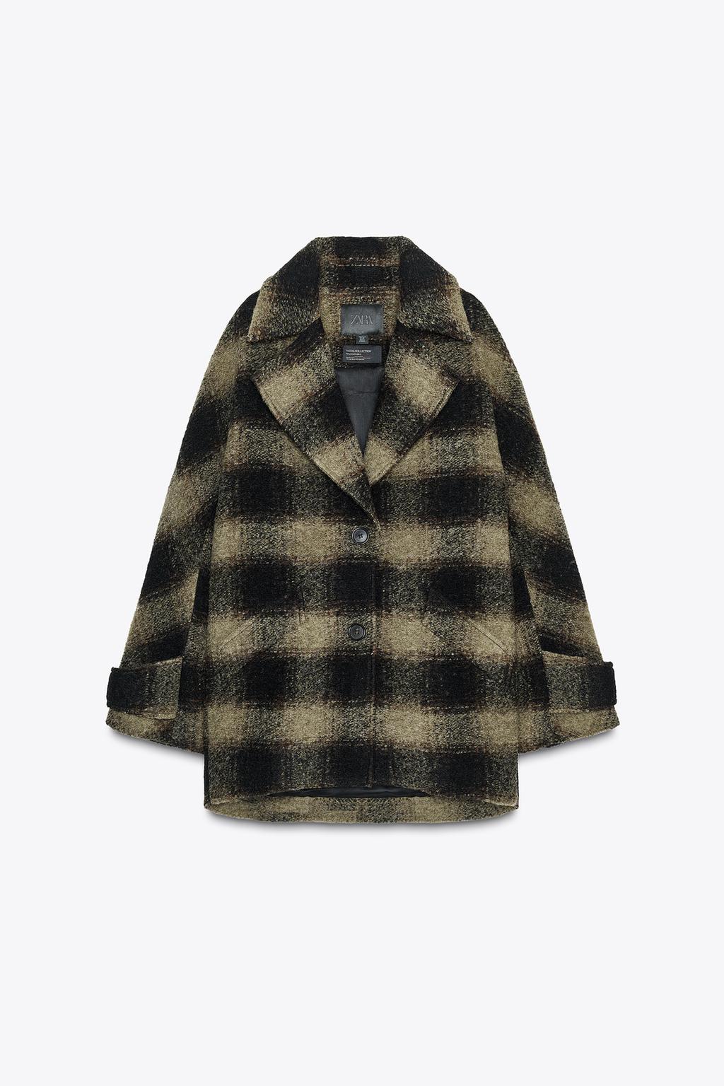 ПАЛЬТО В КЛЕТКУ ИЗ СМЕСОВОЙ ШЕРСТИ — ZW COLLECTION LIMITED EDITION