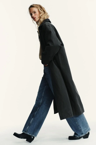 Вощеный тренч с вельветовым воротником- Заказать в России