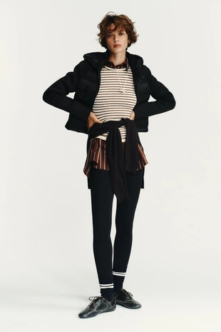 Комбинированная стеганая куртка- Заказать в России