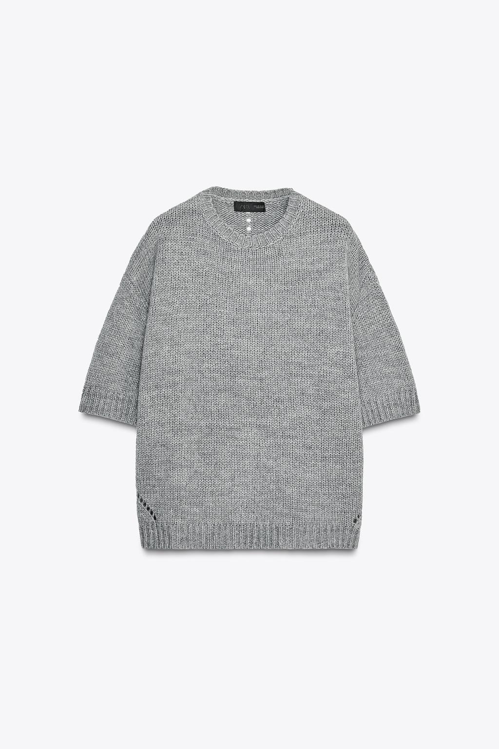 ТРИКОТАЖНЫЙ ДЖЕМПЕР OVERSIZE С КОРОТКИМИ РУКАВАМИ