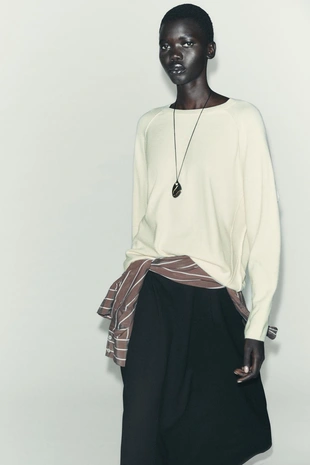 Трикотажный свитер оверсайз- Заказать в России