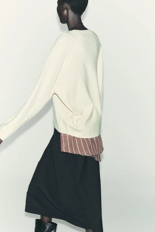 Трикотажный свитер оверсайз- Заказать в России