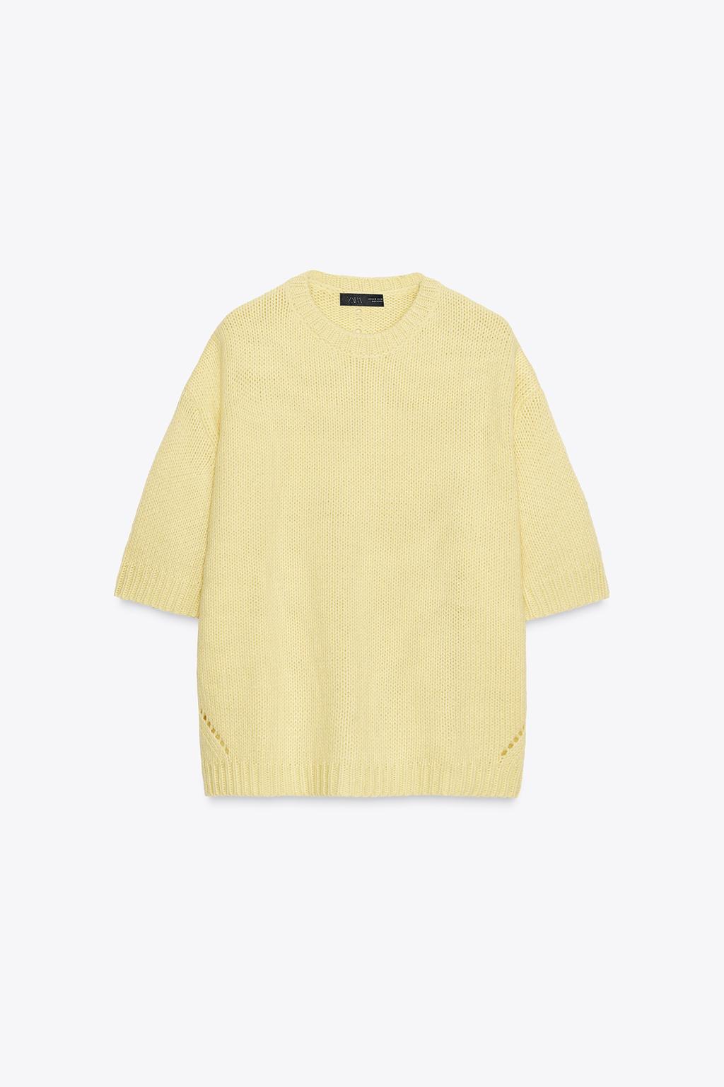 ТРИКОТАЖНЫЙ ДЖЕМПЕР OVERSIZE С КОРОТКИМИ РУКАВАМИ