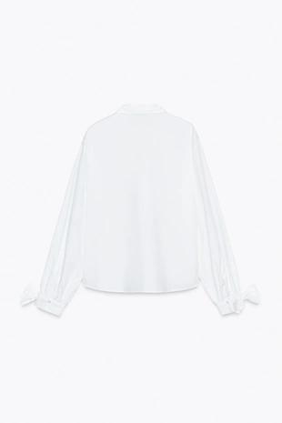 Рубашка из поплина с завязками