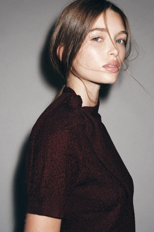 Трикотажный топ с завязками- Заказать в России