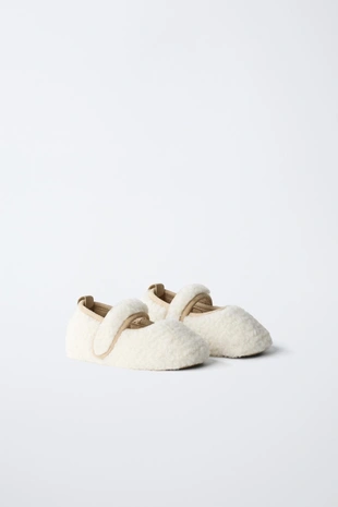 Балетки с отделкой из меха овечки - Заказать в России