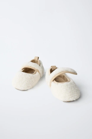 Балетки с отделкой из меха овечки- Заказать в России