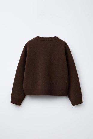 Свитер с узором «ромбы» и бантами- Заказать в России