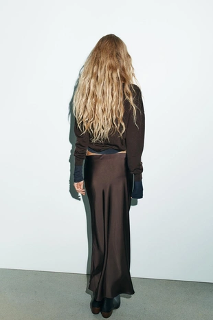 Атласная юбка миди- Заказать в России