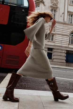 Трикотажная юбка миди- Заказать в России